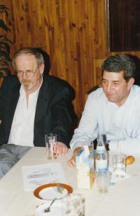 With the Romanist Pavel Pekárek, early 1990s (L. Goral to the rigth)