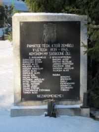 A commemorative plaque in Rychvald for those who lost their lives in WWII