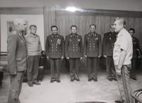 Soviet military council at Milan Václavík, Czechoslovak Minister of Defense