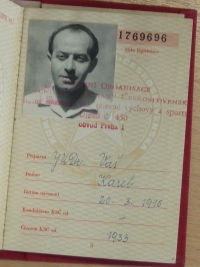 Karel Vaš, his warrant of comunistic party