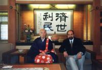 Tomáš Halík with buddhist monastary patriarch in Japan in 1998
