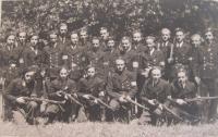 Class from the grammar school in Česká Třebová where a student legion was formed shortly after the war. M. Pelcl is on the far left.