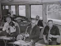 Music band on a steamboat, around 1978