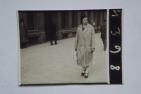 Aunt walking in Prague streets before the war.