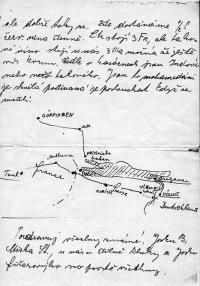 Dopis od Josefa Švorce (píše v něm o přeplavání Bogamského jezera)