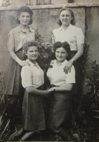 From the left: Evženie Vyletělová - Luhačková, Naděžda Brůhová, Libuše Nováková - Maňhalová, Olga Černá - Sitařová