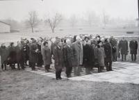 Former prisoners visiting the concentration camp Sachsenhausen