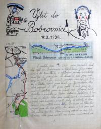 Klimešův skautský deník, 1. strana