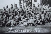 Leopold Tuček (standing fourth from the right) with the BG company in Dolní Žandov (1966)