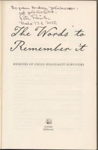 Title page of the book "Words to remember it"