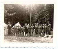 Scout Camp of Brownies from Hlinsko 1939: Dagmar Trojanová 7th from the right