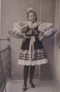 Daruše Burdová wearing the Kyjov area folk costume