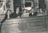 Parent's wedding, 22.4. 1961 in Vejprnice