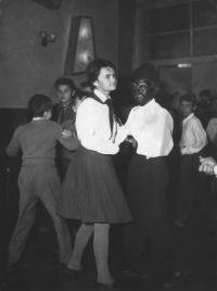 Fancy dress party, negro costume, 1950s