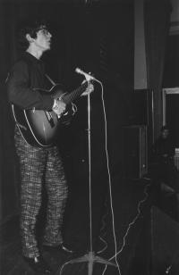 One of his first performances at the beat festival in Olomouc, 1967