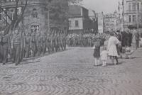 Pohřeb popravených představitelů Obrany Slezska v roce 1946 v Opavě