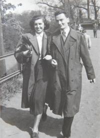 With his wife at the Prague Zoo 1953