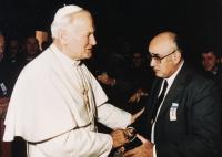 1989, audience u papeže, při svatořečení Anežky České v Římě 