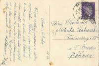 Dopis své milé (zadní strana pohlednice)