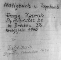 Notes Františka Žebráka, do kterého v zajateckých táborech zapisoval své zážitky z 2. světové války