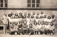 College in Vodičkova St., Hana first from right at first row