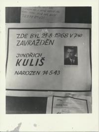 Jindřich Kuliš who was shot at the Town Hall's side entrance