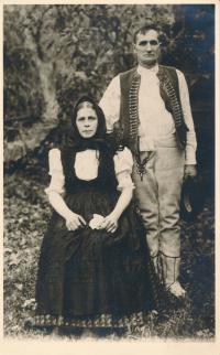 Josef Mišák with His Wife (Bylinice, 1945)