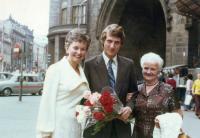 Inge with her mother and Jirka, Prague, Jirka´s graduation, 1977