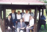 Václav Kelnar (sitting on the right) in the schoolmates' reunion