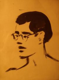 Portrét Huga Engelharta pořízený spoluvězněm
