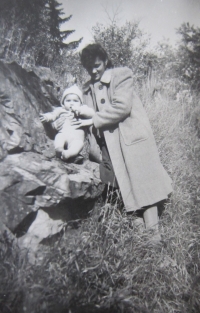 Blanka Andělová as a toddler with his mother