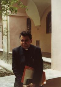 In the monastery of Saint Giles in Prague, 1990