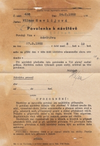 Permission to visit, 27 March 1955
