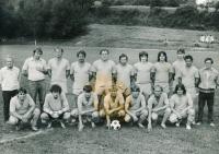 Ignác Žerníček (first on the left) with A-team Hanušovice, 1970s