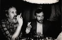 2. polovina 80. let, Mnichov, pamětník (vlevo) a Peter Genée, natáčení filmu Marléne