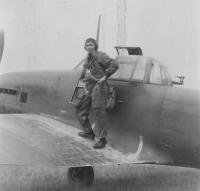 On the wing of IL-10 (B-33) of the 45th artillery reconnaissance air regiment