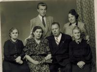 Božena Klusáková with her husband and his family