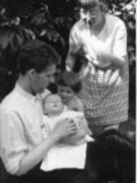 With his family in the 1963