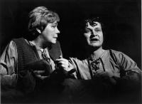 Malé divadlo Ústí nad Labem. Rudolf Felzmann (in the role of Peer gynt) and Eva Čejchanová (in the role of Aase). H.Ibsen: Peer Gynt (premiere 1978)