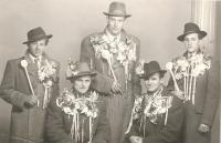 před odvodem, Otakar (vlevo) s kamarády, Přerov, 1951