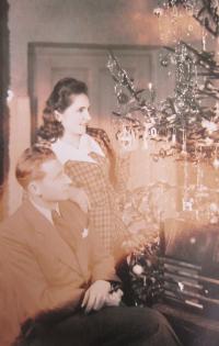 First Christmas in Libina in 1946. Marie and Josef Dedecius