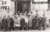 School reunion in 1982 (Josef Tvrzník in the top row - totally left wearing a hat)