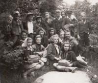 At a school trip to Luční Bouda in 1943 (Josef Tvrzník in the top row - second from the left)