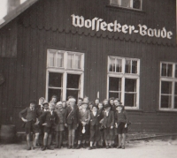 On school trip to Luční Bouda in 1943 (Josef Tvrzník in the first row - third from the left)