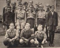 In Scout, 1945 (Josef Tvrzník in the second row - second from the left)