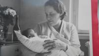Mother with little Helena in maternity hospital