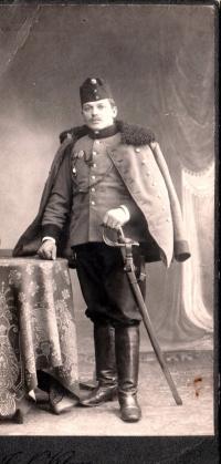 His father Josef Časlavka as a dragoon in WWI, 1917