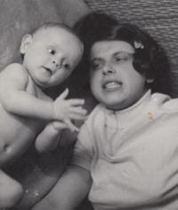 David Kabzan with his mother, 1970