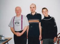 David Kabzan with his son and father, 2001