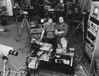 The Vasulkas in their Buffalo studio (NY, United States), circa 1977.  (The photo may be used for educational purposes only.)
